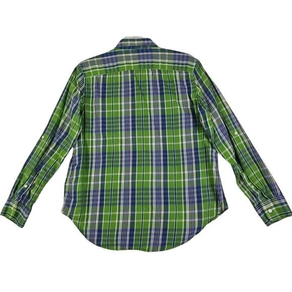 Lauren Ralph Lauren LRL ~Woman Size L Petite~ Green/Blue Plaid Shirt Long Sleeve - Picture 8 of 12